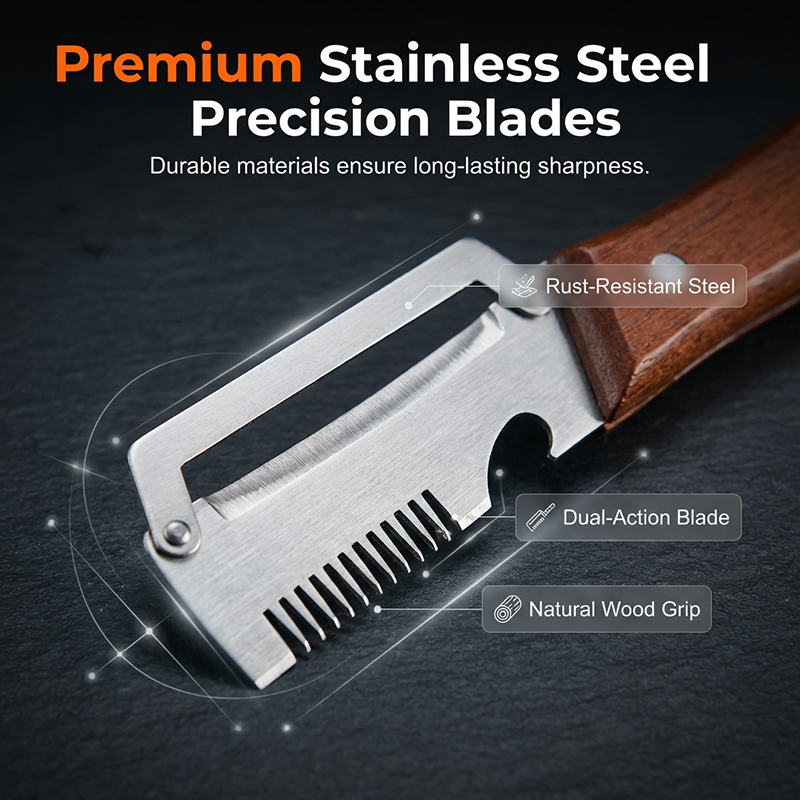 ULTIMATE  3-in-1 Multifunctional Peeler Knife with Bottle Opener & Wooden Handle