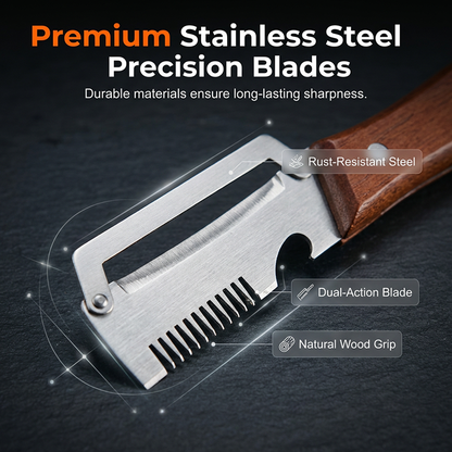 ULTIMATE  3-in-1 Multifunctional Peeler Knife with Bottle Opener & Wooden Handle