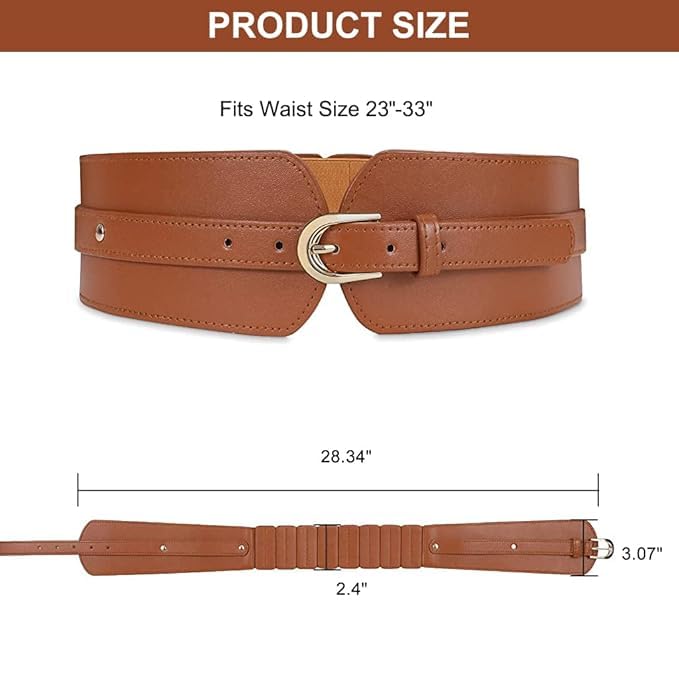 Women's Premium Leather Waist Belt | Perfect for Dresses, Jeans & Trousers