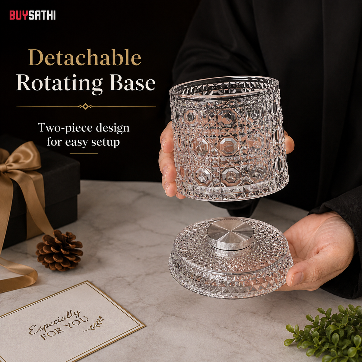 Mesmerizing Rotating Base Glasses