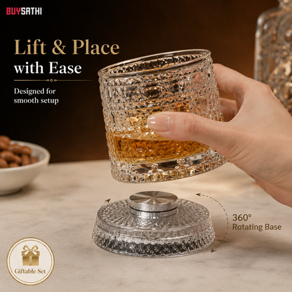 Mesmerizing Rotating Base Glasses