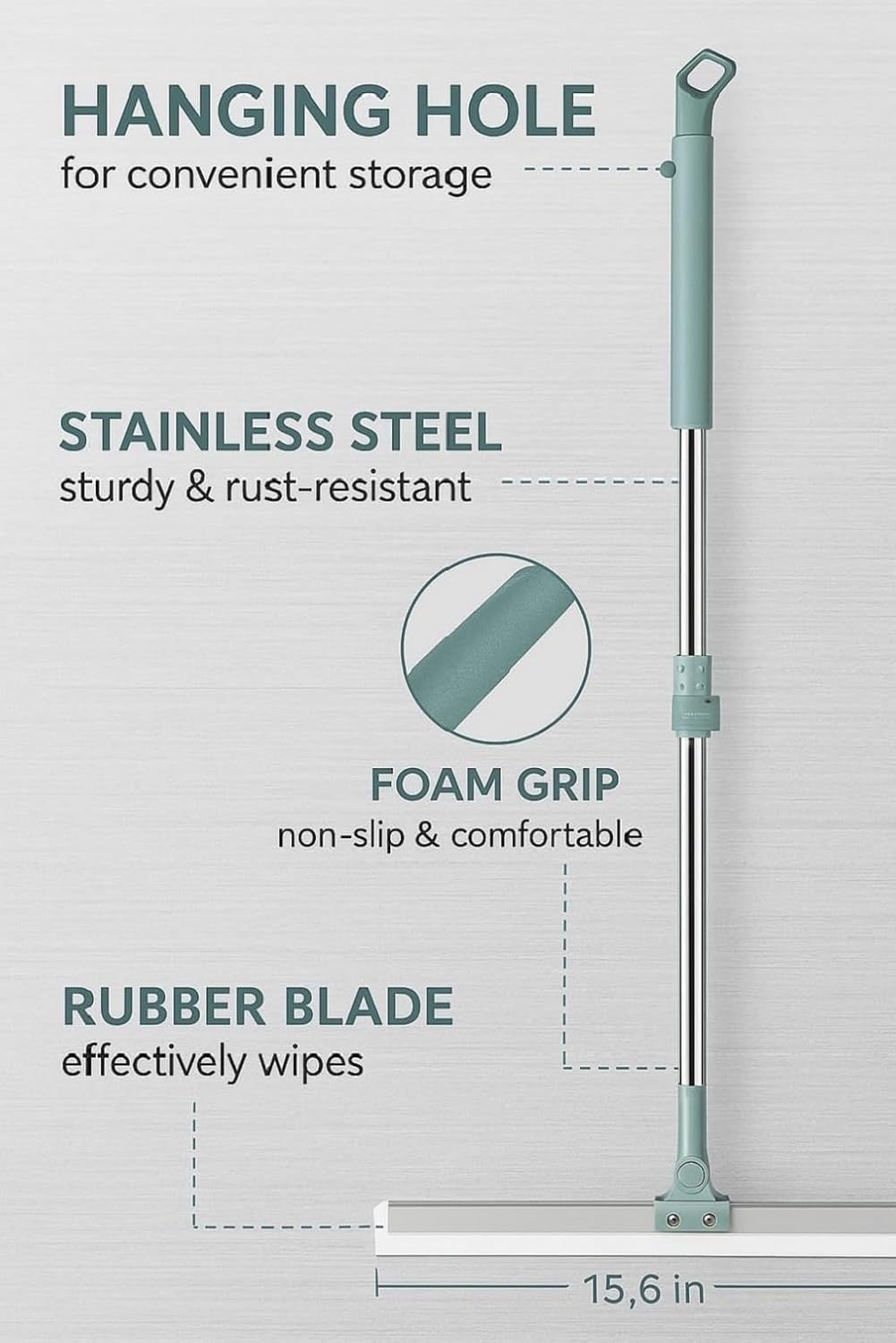 Smart Floor Cleaning Mop with Rotating Head & Long Handle