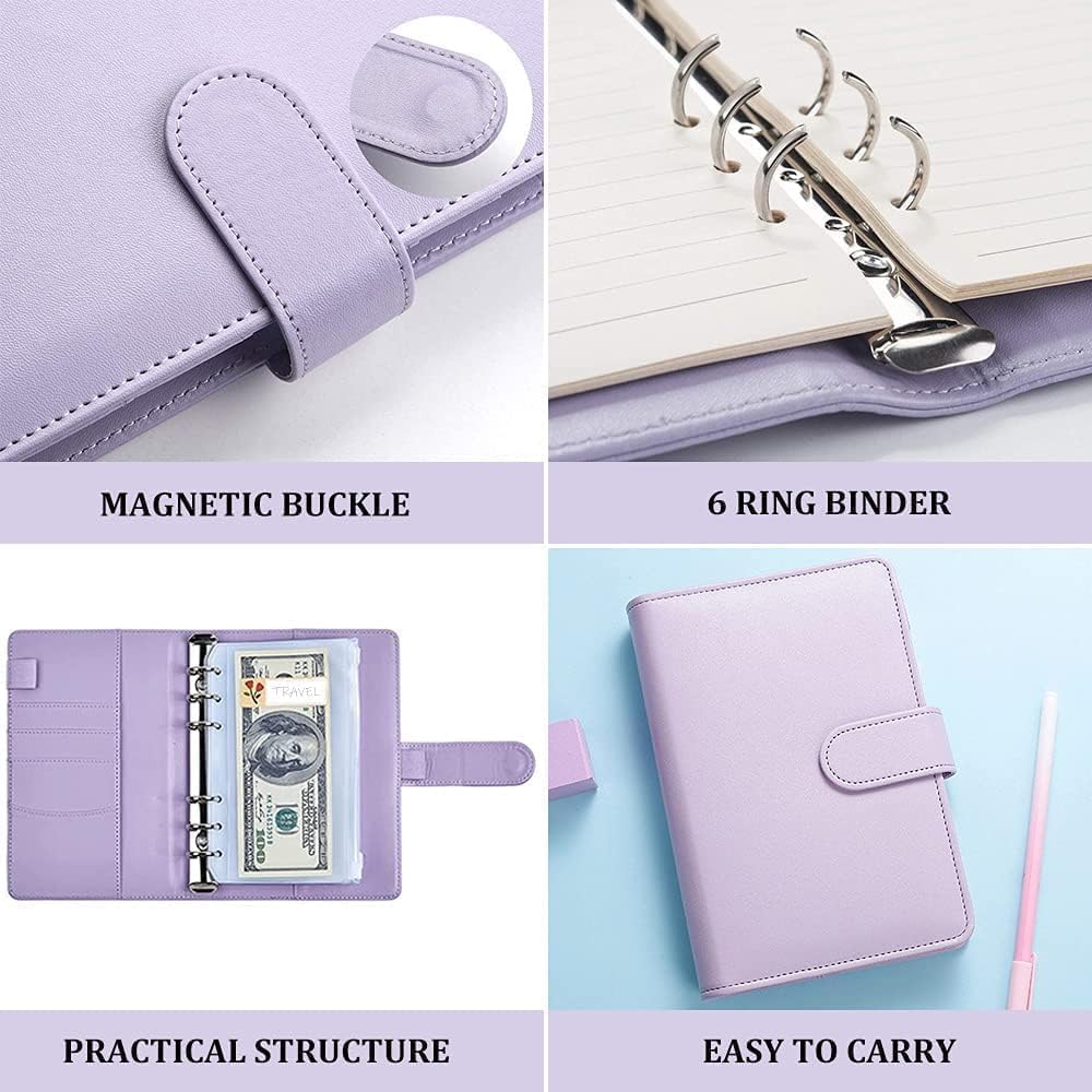 Budget Binder,Money Saving Binder with Zipper Envelopes Cash