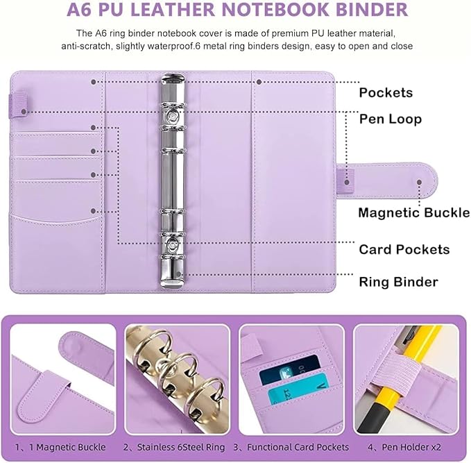Budget Binder,Money Saving Binder with Zipper Envelopes Cash