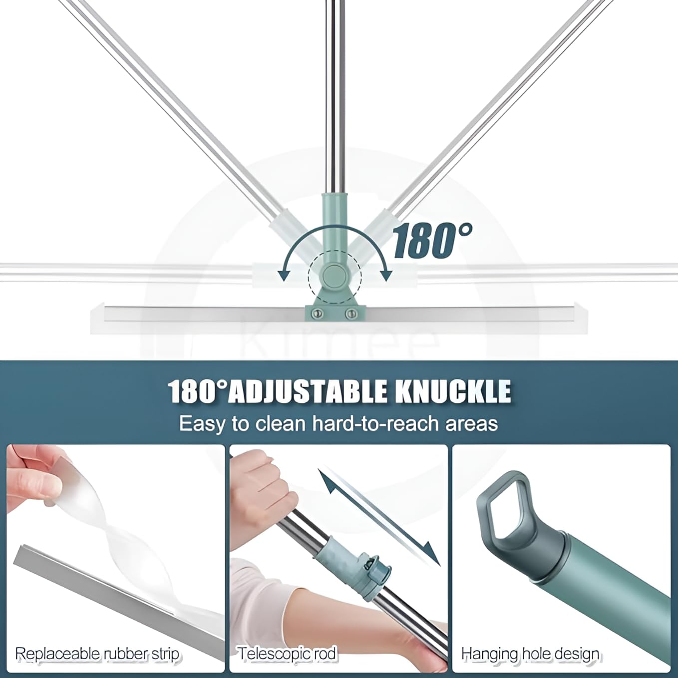 Smart Floor Cleaning Mop with Rotating Head & Long Handle
