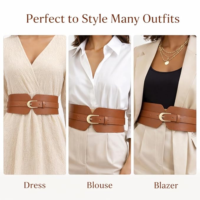 Women's Premium Leather Waist Belt | Perfect for Dresses, Jeans & Trousers