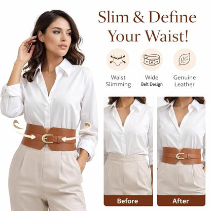 Women's Premium Leather Waist Belt | Perfect for Dresses, Jeans & Trousers