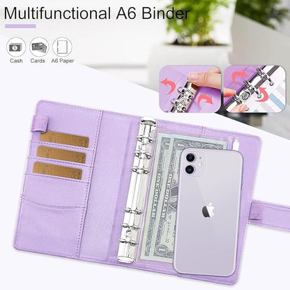 Budget Binder,Money Saving Binder with Zipper Envelopes Cash