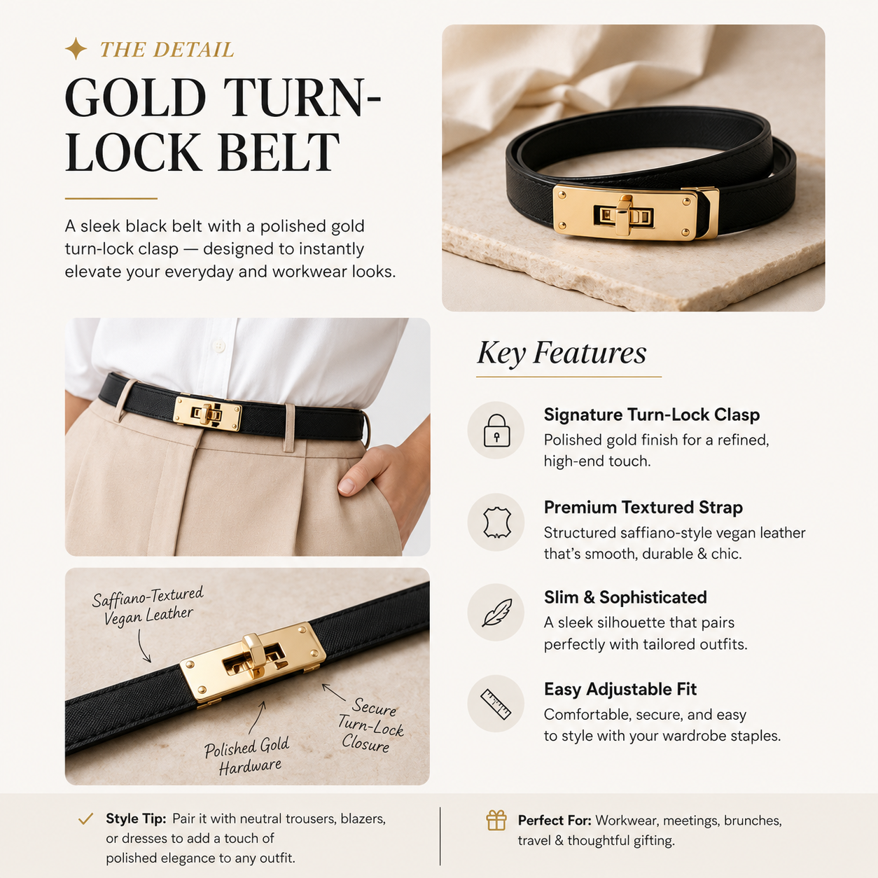 Luxury Designer Thin Belt for Women