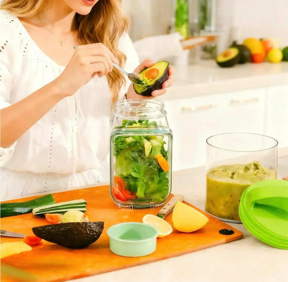 Portable Leakproof Salad Jar with Side Opening