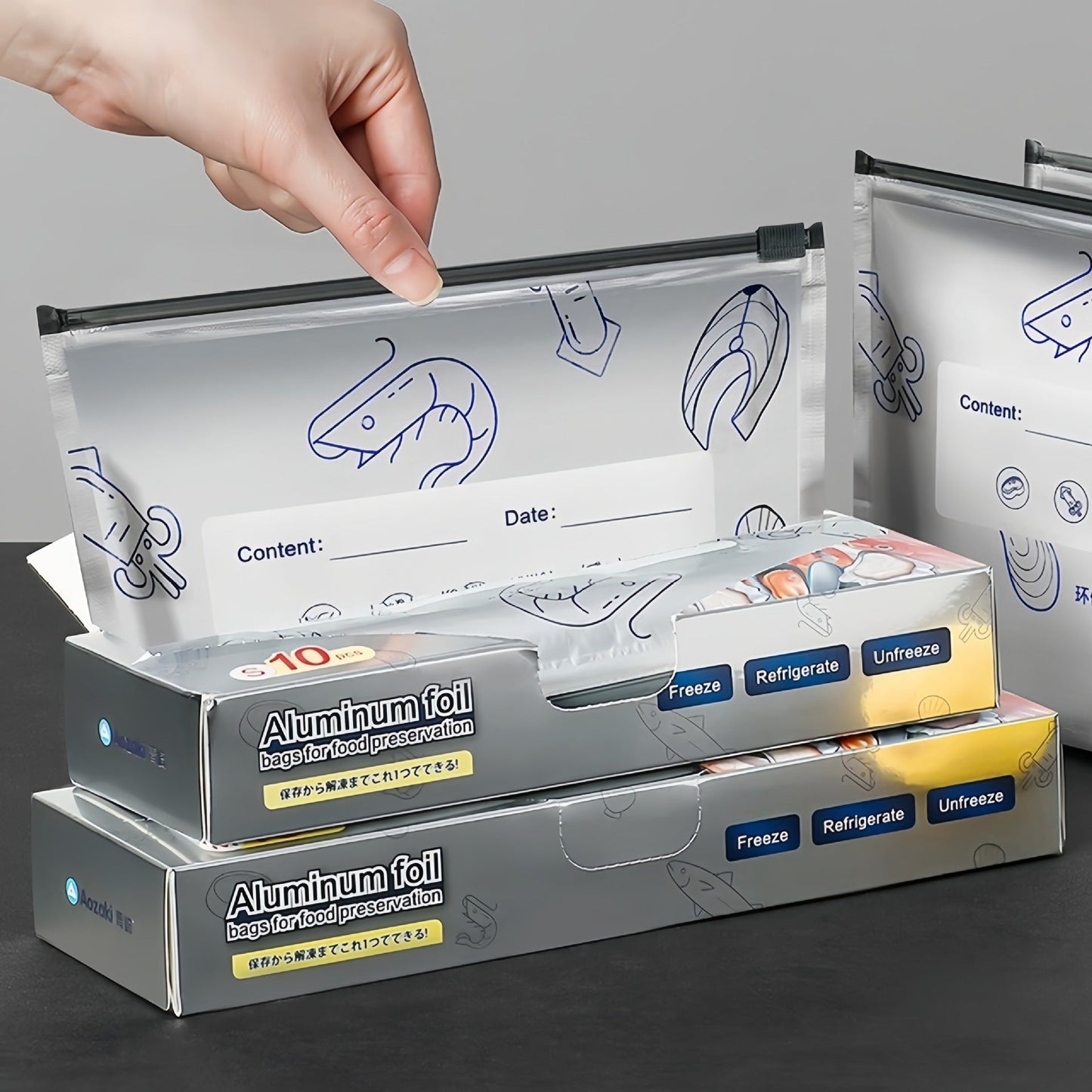 Aluminium Foil Food Storage Bags Set