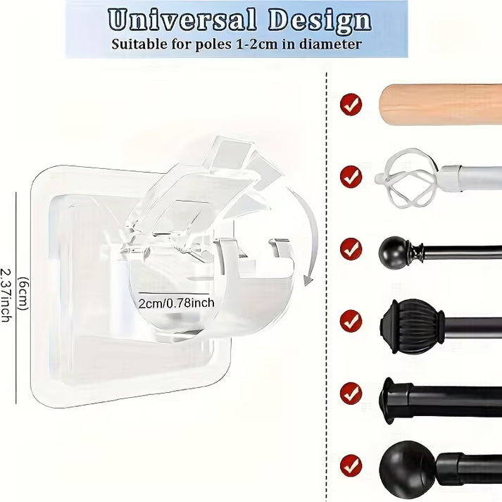 Self Adhesive Rod Clips Hook for Curtains