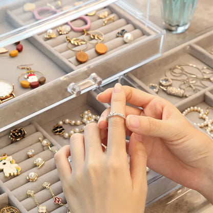3-Layer Jewelry Organizer Compartments